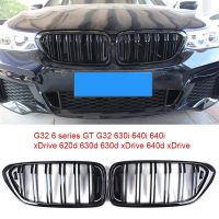 AL21-ด้านหน้าไต Double Line Grille Sport Grill สำหรับ-BMW 6 Series GT G32 630I 640I 640I 630D 640D XDrive