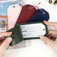 【DT】 hot  Multicolor Luggage Tag PU Leather Travel Accessories Suitcase Identifier Label Baggage Boarding Bag Tag Portable Name ID Address