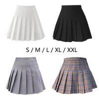 【Feb】 Women Skirt Solid Pleated Skirts High Waist Student Harajuku Cheerleader Uniforms Girls Dance Tennis Skirts with Lining Shorts