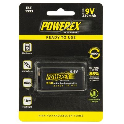 Powerex Precharged 9.6V 230mAh 1PK - ถ่าน 9V (ถ่านชาร์จ)
