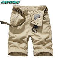 Mature Men 2021 New Summer Battlefield Shorts Men Solid Cotton Pockets Zipper Military Style Loose Fit Knee Length Shorts Men