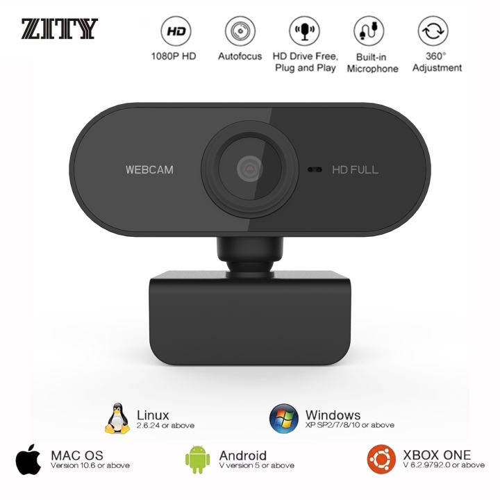 1080P HD Webcam, Computer Camera with Microphone & Tripod, USB Laptop  Webcam for PC