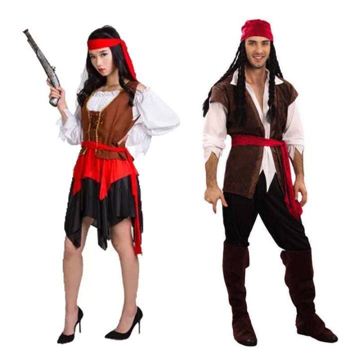 Caribbean Pirates Captain Costume Halloween Role Playing Cosplay Suit ...