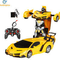 LeadingStar 1:18รีโมทคอนโทรล Transforming Car One-Button Deformation Robot Cars ของเล่นสำหรับเด็กอายุ3-11ปีเป็นของขวัญ1【cod】