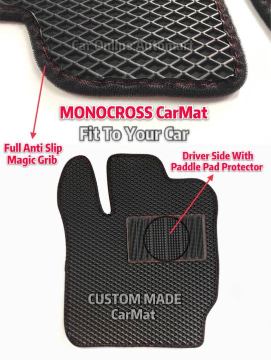 Proberen Reis haalbaar PERODUA MYVI 2018 MONOCROSS TrapMat Car Mat Customize Car Floor Mat Black  Base With Red Lining - (7pcs) No Smell,Durable,Water Proof, Anti Slip |  Lazada