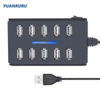 [HOT HAIXWLXKWW 589] USB 2.0 Hub 10 Port Multiple Expander ตัวแยกความเร็วสูงสำหรับแล็ปท็อป