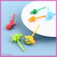 Manao 6ชิ้น/เซ็ตไดโนเสาร์มินิสัตว์การ์ตูนอาหาร Picks KIDS Snack Fruit Fork