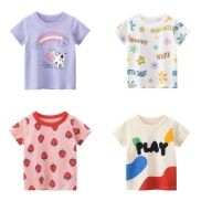 Cái mới Áo thun bé gái 27HOME áo cộc tay bé gái chất cotton nhiều hình dễ