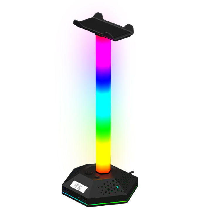 RGB Gaming Headphone Stand 12 Light Modes Headset Holder Hollow