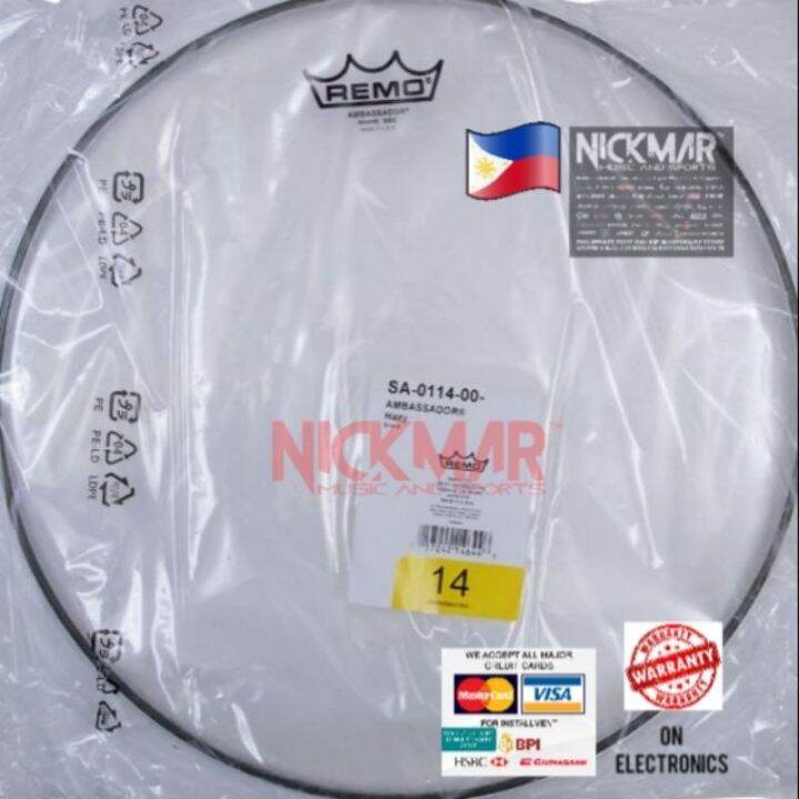 Hot wuqy08 Remo ambassador hazy snare side 14 drum set head (ilalim ng
