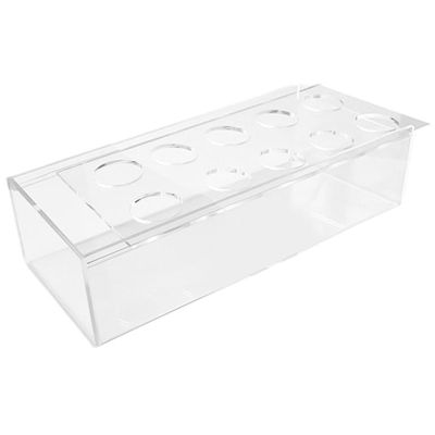 Clear Acrylic Flower Vase Rectangular Floral Centerpiece for Dining Table 9.8 Inch Long Rectangle Decorative Modern Vase