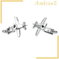 Blesiya Mens Tuxedo Cufflinks Silver ss Aeroplane Aircraf Cufflinks Stud