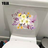 สติกเกอร์ YOJA T1-0374ห้องน้ำตกแต่งห้องน้ำ Decals ดอกไม้ผนัง22.5*17.3CM ที่สวยงามบ้าน