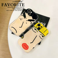 เคสโทรศัพท์ขอบหยักแบบตลกลายการ์ตูนซิลิโคนใช้ได้กับ IPhone14 13 12 11 Pro Max XS TPU นุ่มกันกระแทกปกหลังเรียบ