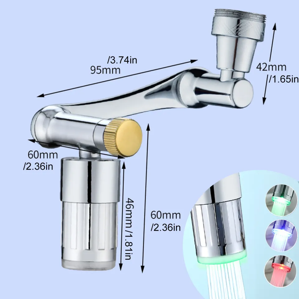Aérateur de robinet, fixation de robinet pivotant à 1440°, aérateur avec 2  fonctions