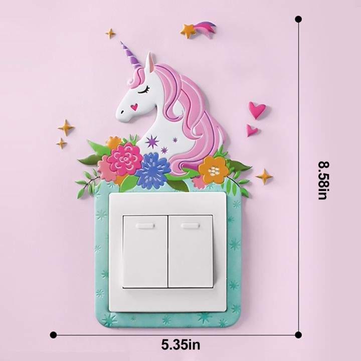 3d-unicorn-switch-sticker-cartoon-kids-room-decor-luminous-stickers-switch-cover-wall-light-unicorn-socket-stickers-decoration