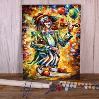 Lovely Clown DIY Paint By Numbers Package Acrylic Paints 40x50 Boards By Numbers Home Decoration For Kids Handiwork