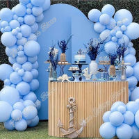 115pcs Macaron Blue Wedding Birthday Party Backdrop Baby Shower DIY Kits Holidays Dinner Table Decoration Sign Balloon Garland