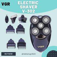 VGR  เครื่องโกนหนวด รุ่น V-302  แบบ 4 In 1  มี 3 หัวเปลี่ยน โกนหนวด โกนเครา ตัดขนจมูก สีดำ ( มีสินค้าพร้อมส่ง)