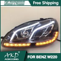 ✉ For BENZ W220 Headlights 1999-2005 DRL Day Running Light LED Bi Xenon Bulb Fog Lights Car Accessory S320 S350 S500 Head Lamp