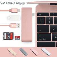 อะแดปเตอร์ USB-C 5 In 1พร้อมพอร์ต USB 3.0พอร์ต Micro SD ตัวอ่านหน่วยความจำ Type-C USB ฮับ3.0สำหรับแมคบุ๊กโปรแอร์ใหม่ A1932 / A2179 2020