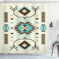 【hot】❣♚  Southwestern Shower CurtainEthnic Motifs Illustration of A Zigzags Design Printed for BathFabric SetHook