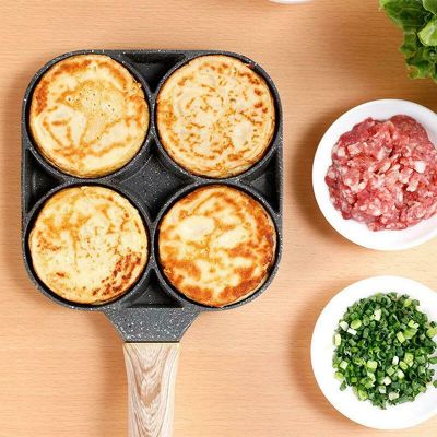 4-Hole Omelette Pan Mini Non Stick Fried Pan Save Time And Energy For Convenience Portable Egg Pancake Frying Pot Kitchen Cooker