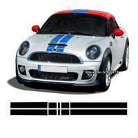 รถ Hood Bonnet Stripes สติกเกอร์ฝาครอบเครื่องยนต์หลังคา Trunk Decal สำหรับ MINI Cooper Coupe R58 Cabrio R57 Roadster R59 JCW อุปกรณ์เสริม