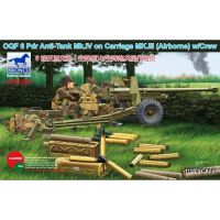 BRONCO CB35168 1/35 OQF 6 Pdr Anti-Tank Mk.iv บนแคร่ Mk.iii W/ ชุดแบบจำลองย่อขนาดลูกเรือ