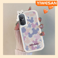 เคส Chenyyyka สำหรับ Huawei Nova 9 SE เคสการ์ตูนน่ารักสีม่วงสีชมพูมิกกี้เมาส์สีสันสดใสขอบเคสโทรศัพท์โปร่งใสเลนส์กล้องถ่ายรูปมอนสเตอร์ตัวเล็กเคสกันกระแทกกันกระแทก