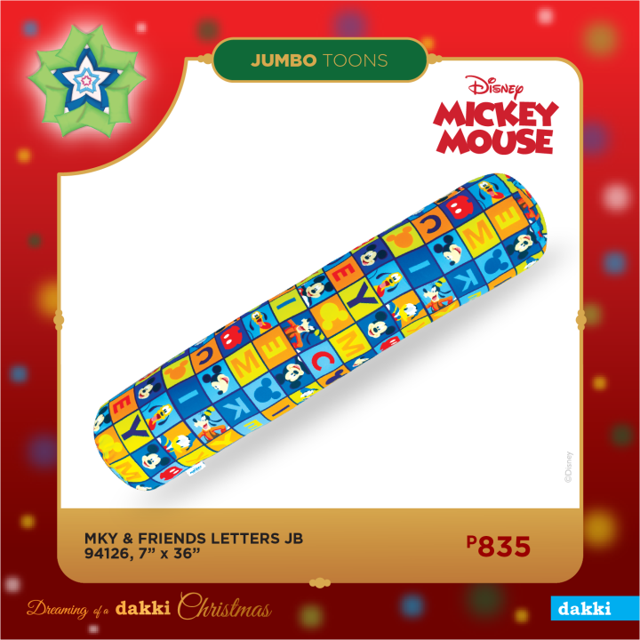 Dakki 7"x36" MKY & Friends Letter Jumbo Bolster Lazada PH