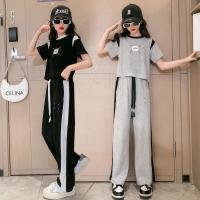 Summer Girls Clothes Suits Children Fashionable Short Sleeve T-Shirt +Casual Sports Pants 2Pcs Sets Teens Kids Loungewear