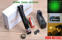 LL_Fashion Shop Green Laser Pointer ส่องไกล 2-3 กม. (แถม ถ่าน+ที่ชาร์จ) ของแท้100% GL-10 Premium Quality, FGE Green Laser Pointer, Very High Power, 5 km Laser beam range, model 303 Set pack.