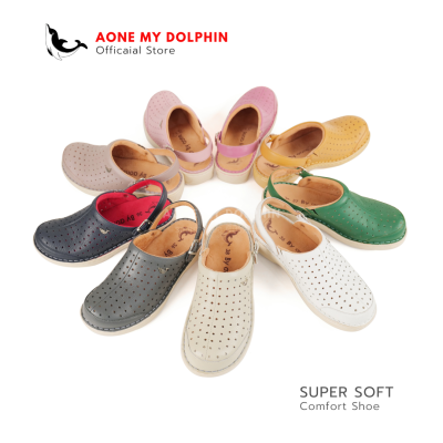 Aone My Dolphin[ลิขสิทธิ์แท้] WD56 - รองเท้าเพื่อสุขภาพ รองเท้าหนังแท้ มีสายรัดส้น พื้นนุ่มพิเศษใส่สบาย