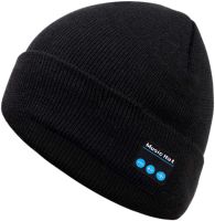 Men Women Bluetooth 5.0 Music Beanie Warm Soft Winter Knit Hat Cap with Built-in Mic Speaker Headphone for Christmas Gift