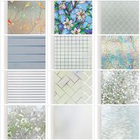 Privacy Window Film Decorative Paper Sticker Non-Adhesive Lace Flower Decal Home Office Static Cling Glass Foil Wid 90 cm