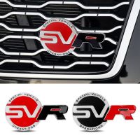 ตะแกรงหน้าหม้อรถยนต์สติกเกอร์รถโลหะผสมสำหรับโลโก้ SVR Rover Evoque Discovery Defender Freelander L322 Velar Sport Overfinch