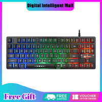 ไฟ Rgb Backlit คีย์บอร์ดเล่นเกมกลไกสำหรับเกมส์พีซี87ปุ่มแบบมีสาย K87