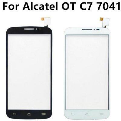 สีดำสีขาวสำหรับ Alcatel C7แบบ Pop OT-7041D 7041 7040E 7041X 7041D เซ็นเซอร์หน้าจอสัมผัสแผงดิจิไทเซอร์หน้าจอสัมผัสด้านหน้า