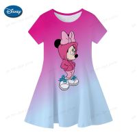 Girls Cosplay Cartoon Costume Minnie Mouse Dress Kids Summer Short Sleeve Princess Dress Up Children Birthday Party 3D Clothing