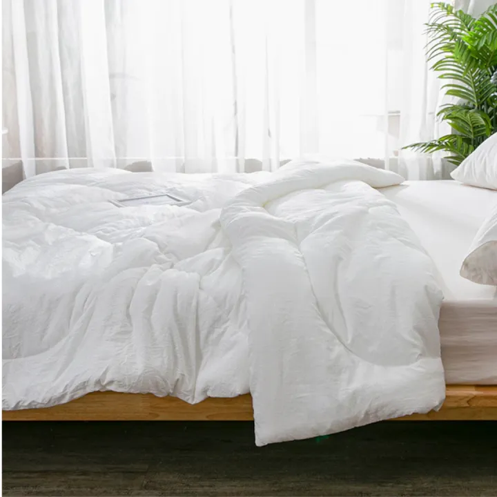Zeni Plain White Cotton Comforter, Plain White Duvet Set King Size