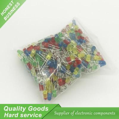 500Pcs each 100pcs 3MM LED Diode Kit Mixed Color Red Green Yellow Blue White light emitting diode Luminescent tube