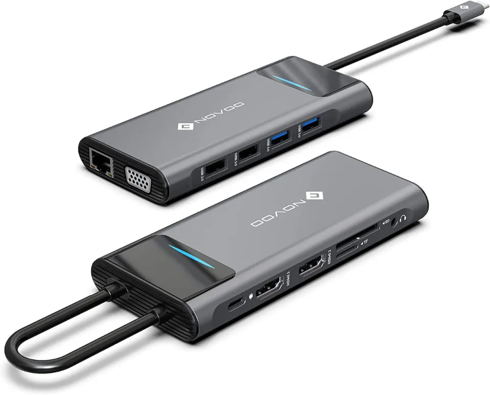  USB C Docking Station Triple Monitor, 12-in-1 USB C