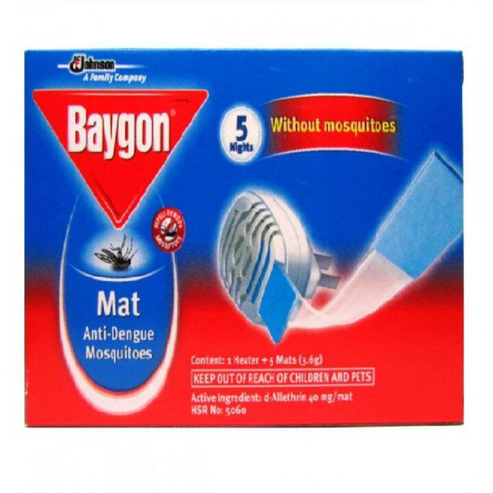 Baygon Baygon Mat Antidengue Mosquitoes Starter Pack 5s 3g Lazada PH