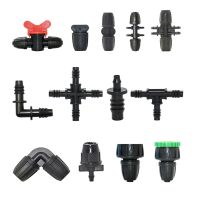 【YF】✣❈❏  3/8  8mm Garden Pipe 8/11 To 4/7 3/5mm Hose Reducer Splitter Tee Elbow End Plug Drip Irrigation System Fitting