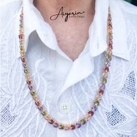 Aiyarin Jewelry Design สร้อยคอพลอยนพเก้าcz ใบมะกอก นำพาความสำเร็จ