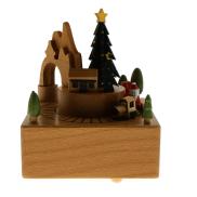 Perfeclan Wooden Music Box Christmas Decorations Pendant Christmas Gifts