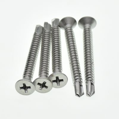 M4.2 M4.8 M5.5 Flat Head Self Tapping Screws Drilling Tail Screw 410 stainless steel for Sheet metal