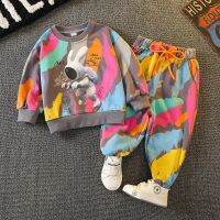 HOT★เด็กวัยหัดเดินเด็ก Tie Dye ชุดหญิงเสื้อกีฬาสำหรับเด็กชาย + กางเกงเชือกผูกชุด3D พิมพ์เด็ก Jogger เด็กชุด1-11ปี