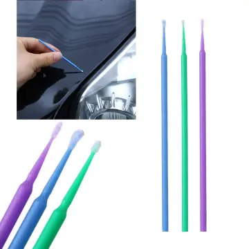 Touch Up Paint Brushes 100 Pack of 2.5mm Disposable Micro Applicators for  Automotive Paint Chip Repair Car Gap Cleaning Blue 